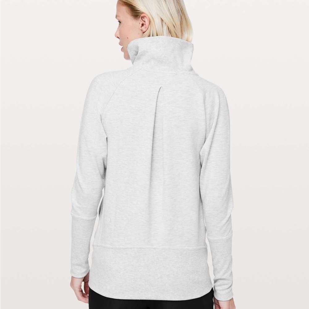 Lululemon High Lines Pullover Cowl Neck Modal French Terry Heathered Grey 6